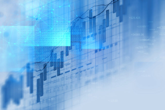 technical financial graph on technology abstract background